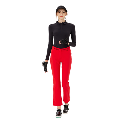 BLKTEE straight-leg women's trousers (red)