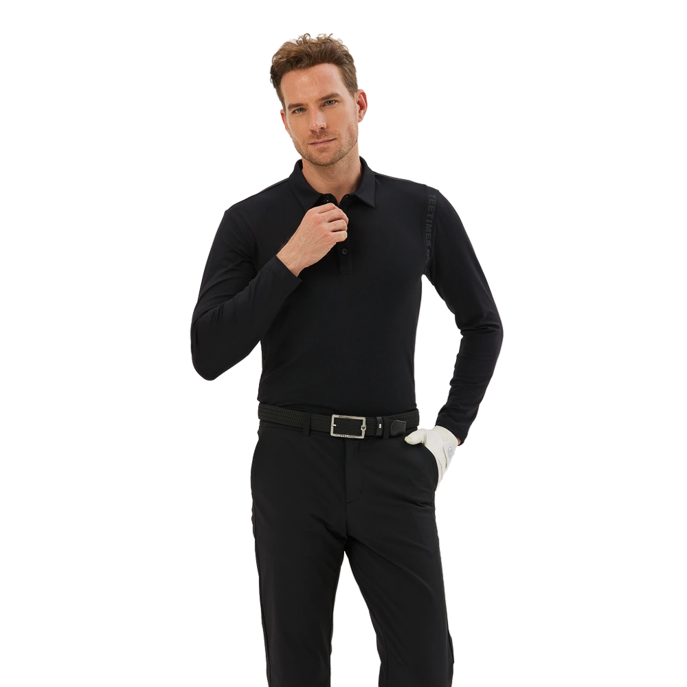 TEETIMES thickened warm cotton men's long sleeves (black)