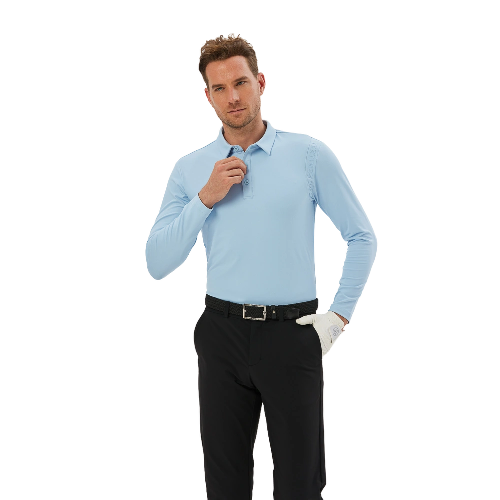 TEETIMES thickened warm cotton men's long sleeves (light blue)