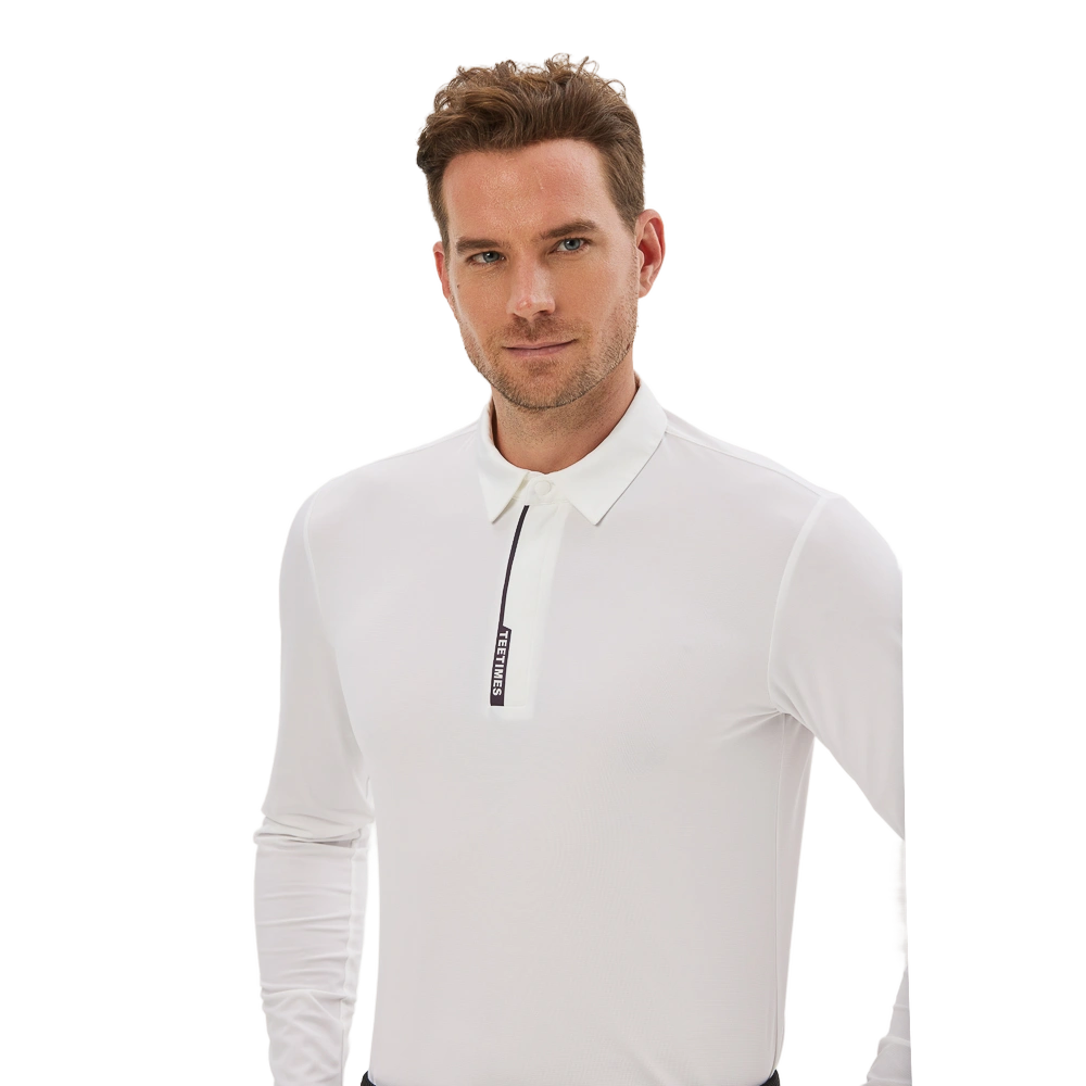 TEETIMES built-in zipper men's long sleeves (white)