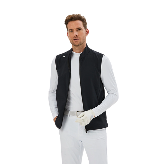 TEETIMES concealed stretch windbreaker sleeveless vest (black)