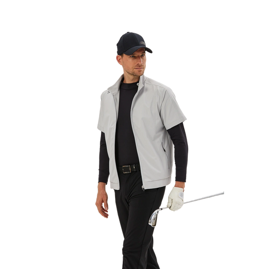 TEETIMES concealed stretch windbreaker short-sleeved vest (grey)