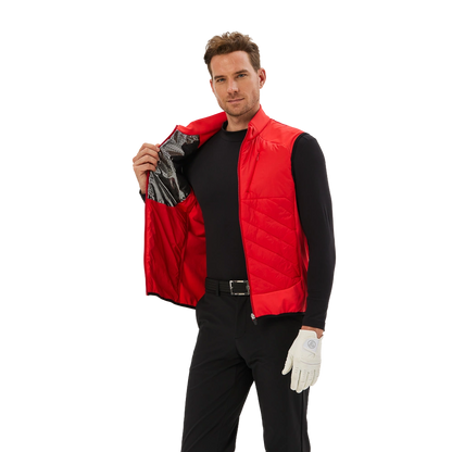 TEETIMES stretch brushed quilted vest for men (red)
