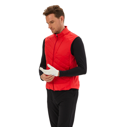 TEETIMES stretch brushed quilted vest for men (red)